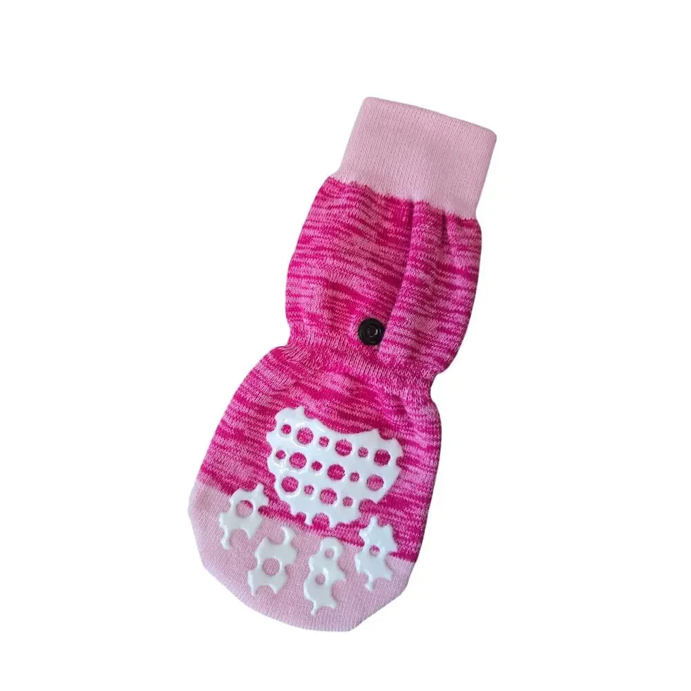 Pupteck Dog Socks Paw Protectors w/Grippers Color:Fuschia Size: XL